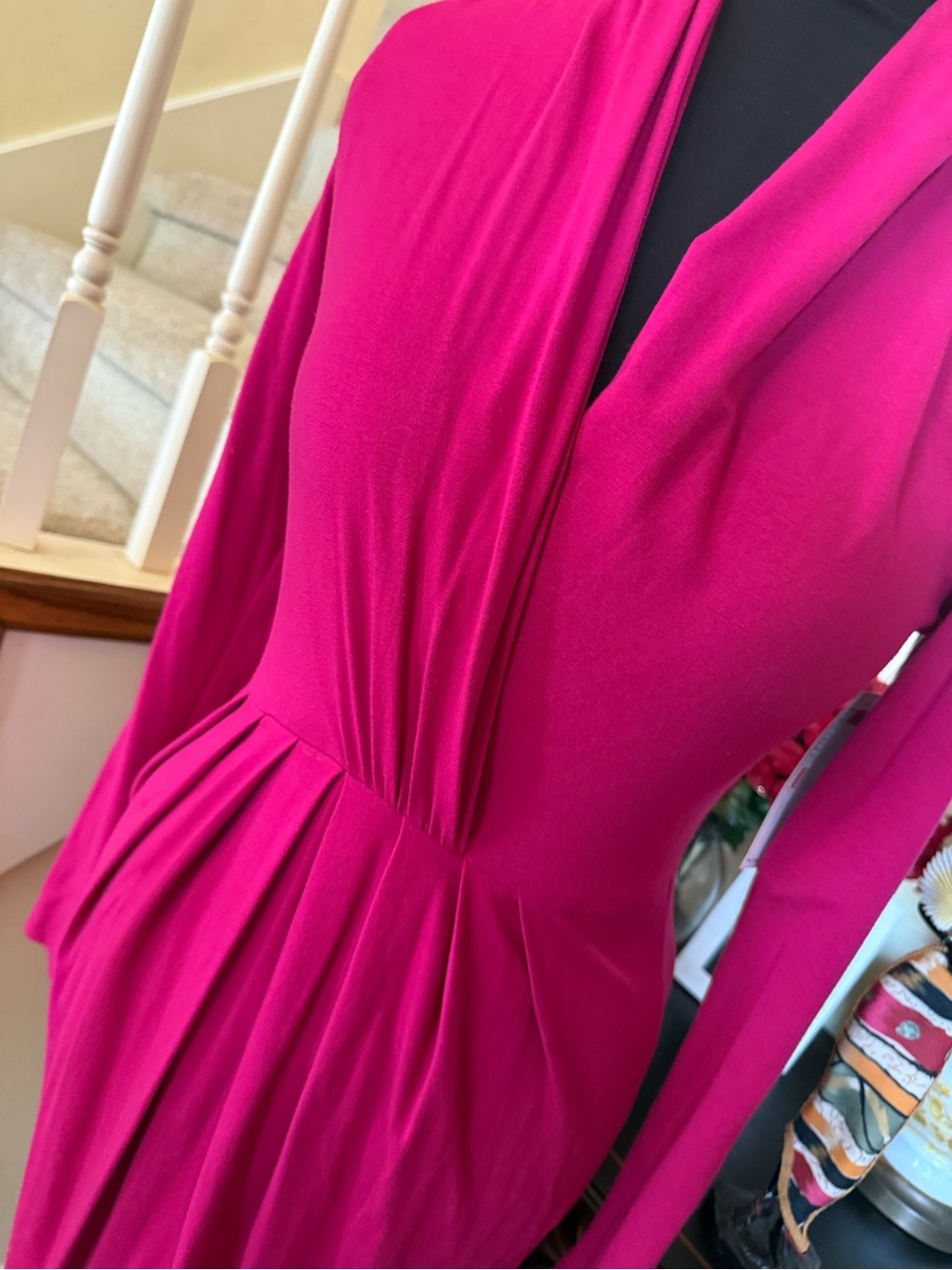Karen Kane Fuchsia Long-Sleeve Draped Wrap Dress - Women - Picture 7 of 17